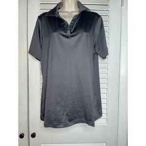 Under Armour Loose Fit Performance Golf Shirt Charcoal Gray Large HeatGear